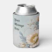 Elegant Blauw Bloemen Verjaardagsfeest Blikjeskoeler (Blikje Voorkant)