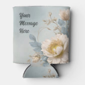 Elegant Blauw Bloemen Verjaardagsfeest Blikjeskoeler (Voorkant)