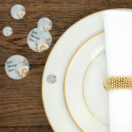 Elegant Blauw Bloemen Verjaardagsfeest Confetti