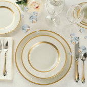 Elegant Blauw Bloemen Verjaardagsfeest Confetti