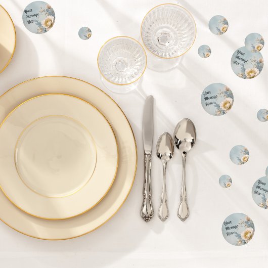 Elegant Blauw Bloemen Verjaardagsfeest Confetti