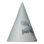 Elegant Blauw Bloemen Verjaardagsfeest Feesthoedjes (Links)