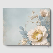 Elegant Blauw Bloemen Verjaardagsfeest Gastenboek (Achterkant)