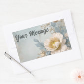 Elegant Blauw Bloemen Verjaardagsfeest Rechthoekige Sticker (Envelop)