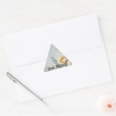 Elegant Blauw Bloemen Verjaardagsfeest Sticker (Envelop)