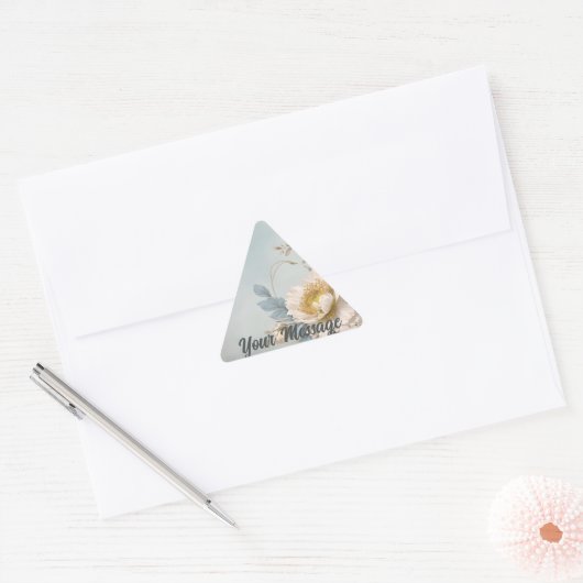 Elegant Blauw Bloemen Verjaardagsfeest Sticker (Envelop)