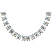 Elegant Blauw Bloemen Verjaardagsfeest Vlaggetjes (Alle)