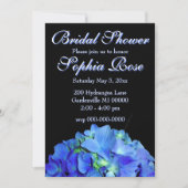 Elegant blauw bloemenblauw hortensia's Vrijgezelle Kaart (Voorkant)