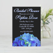 Elegant blauw bloemenblauw hortensia's Vrijgezelle Kaart (Staand voorkant)