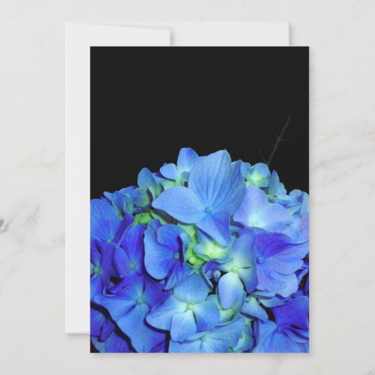 Elegant blauw bloemenblauw hortensia's Vrijgezelle Kaart (Achterkant)