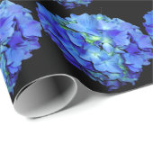 Elegant blauw bloemenblauw rozen blauw hortensia's cadeaupapier (Rol Hoek)