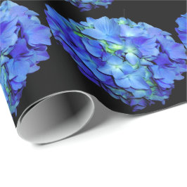 Elegant blauw bloemenblauw rozen blauw hortensia's cadeaupapier