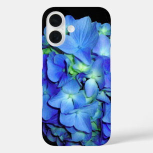 Elegant blauw bloemenblauw rozen blauw hortensia's iPhone 16 hoesje