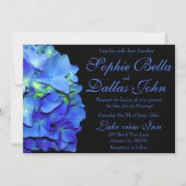 Elegant blauw bloemenblauw rozen blauw hortensia's kaart (Voorkant)