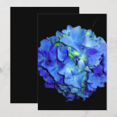 Elegant blauw bloemenblauw rozen blauw hortensia's kaart (Voorkant / Achterkant)