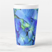 Elegant blauw bloemenblauw rozen blauw hortensia's latte mok (Voorkant)