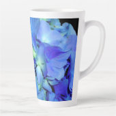 Elegant blauw bloemenblauw rozen blauw hortensia's latte mok (Rechts)