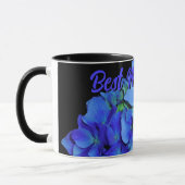 Elegant blauw bloemenblauw rozen blauw hortensia's mok (Links)