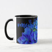 Elegant blauw bloemenblauw rozen blauw hortensia's mok (Links)