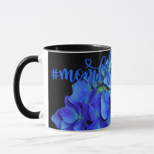 Elegant blauw bloemenblauw rozen blauw hortensia's mok (Links)