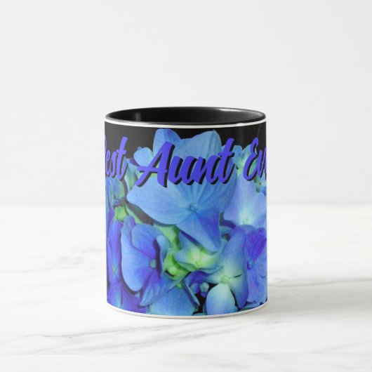 Elegant blauw bloemenblauw rozen blauw hortensia's mok (Midden)