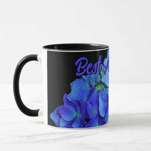 Elegant blauw bloemenblauw rozen blauw hortensia's mok (Links)