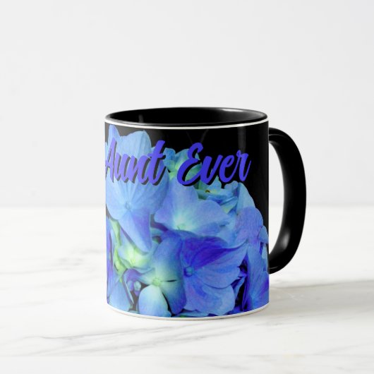 Elegant blauw bloemenblauw rozen blauw hortensia's mok (Voorkant rechts)