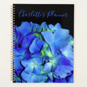 Elegant blauw bloemenblauw rozen blauw hortensia's planner (Voorkant)