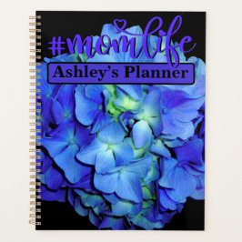 Elegant blauw bloemenblauw rozen blauw hortensia's planner