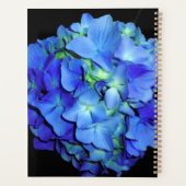 Elegant blauw bloemenblauw rozen blauw hortensia's planner (Achterkant)