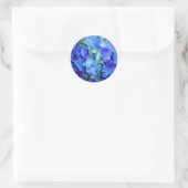 Elegant blauw bloemenblauw rozen blauw hortensia's ronde sticker (Tas)