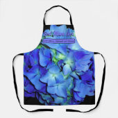 Elegant blauw bloemenblauw rozen blauw hortensia's schort (Voorkant)