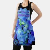 Elegant blauw bloemenblauw rozen blauw hortensia's schort (Insitu)