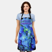 Elegant blauw bloemenblauw rozen blauw hortensia's schort (Gedragen)