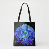 Elegant blauw bloemenblauw rozen blauw hortensia's tote bag (Voorkant)