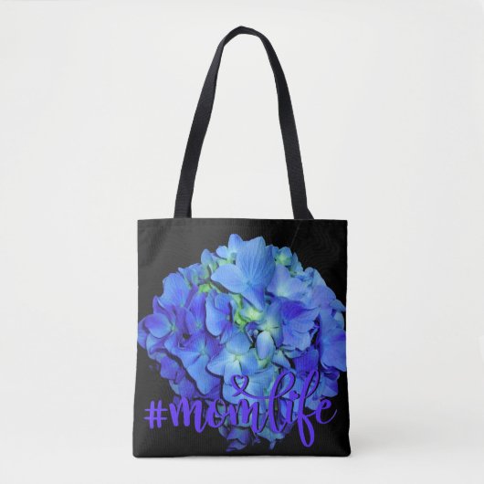 Elegant blauw bloemenblauw rozen blauw hortensia's tote bag (Voorkant)