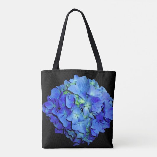 Elegant blauw bloemenblauw rozen blauw hortensia's tote bag (Achterkant)
