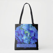 Elegant blauw bloemenblauw rozen blauw hortensia's tote bag (Voorkant)