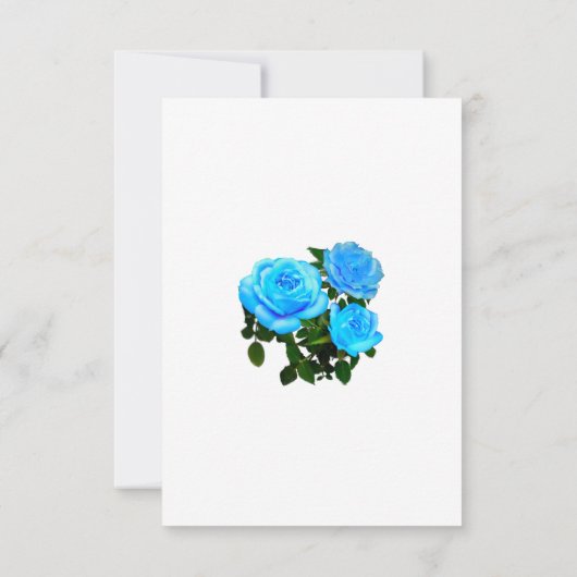 Elegant blauw bloemenblauw rozen blauw kaart (Achterkant)