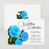 Elegant blauw bloemenblauw rozen blauw kaart (Voorkant / Achterkant)