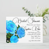 Elegant blauw bloemenblauw rozen blauw kaart (Staand voorkant)