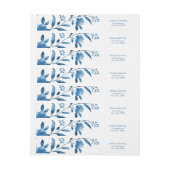 Elegant blauw bloemenChinoiserie Bruiloft monogram (Vel)