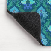 Elegant Blauw BloemenDamast Muismat (Hoek)
