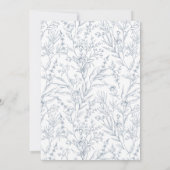 Elegant blauw bloemenpatroon bruiloft tafel nummer kaart (Achterkant)