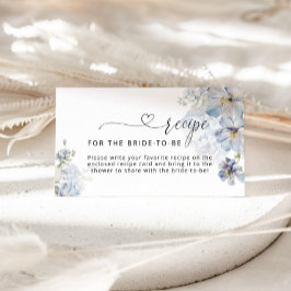 Elegant Blauw bloemenrecept voor de bruid om te zi Informatiekaartje