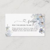 Elegant Blauw bloemenrecept voor de bruid om te zi Informatiekaartje (Voorkant)
