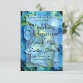 Elegant blauw bloemig blauwgroen bloemig Hydrangea Kaart (Staand voorkant)