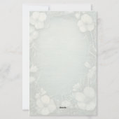 Elegant Blauw Bloemig Persoonlijk Briefpapier (Achterkant)