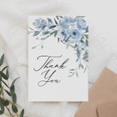 Elegant blauw bloemig Vrijgezellenfeest Bedankkaart