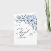 Elegant blauw bloemig Vrijgezellenfeest Bedankkaart (Voorkant)